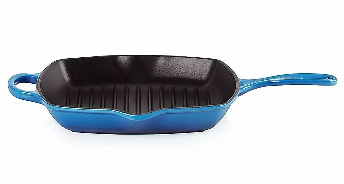 Le Creuset Grillpfanne Quadratisch Signature Gusseisen Azure Blau 26cm günstig online kaufen