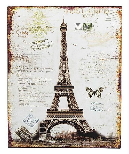 Blechschild Eiffelturm Paris Postkarte Retro Vintage Deko Schild 25x20cm günstig online kaufen
