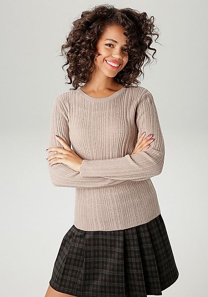 Aniston CASUAL Strickpullover im Ripp-Muster-Mix günstig online kaufen