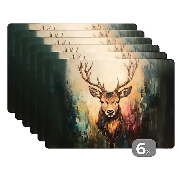 MuchoWow Platzset Hirsch - Gemalt - günstig online kaufen