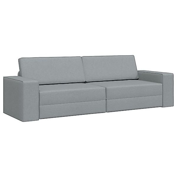 vidaXL Sofa Boden Schlafsofa 2-in-1 Hellgrau 245x150x60.5 cm Stoff, 1 Teile günstig online kaufen