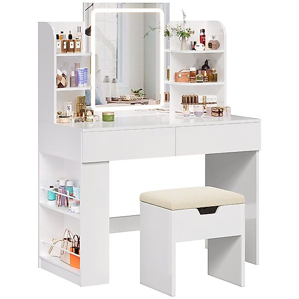 Furnicopia Schminktisch 90/110 cm, LED-Beleuchtung mit günstig online kaufen