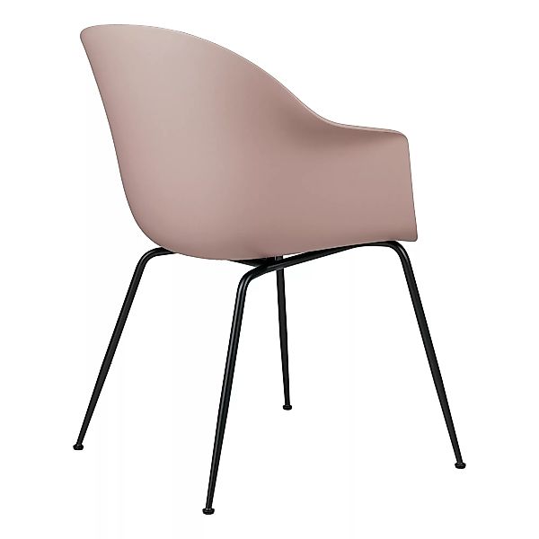 Gubi - Bat Dining Chair Gestell schwarz - sweet pink/Sitzschale Polypropyle günstig online kaufen
