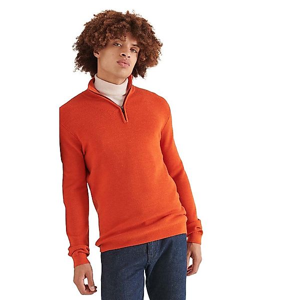 Superdry Studios Merino Henley Halber Reißverschluss Sweater S Pureed Pumpk günstig online kaufen