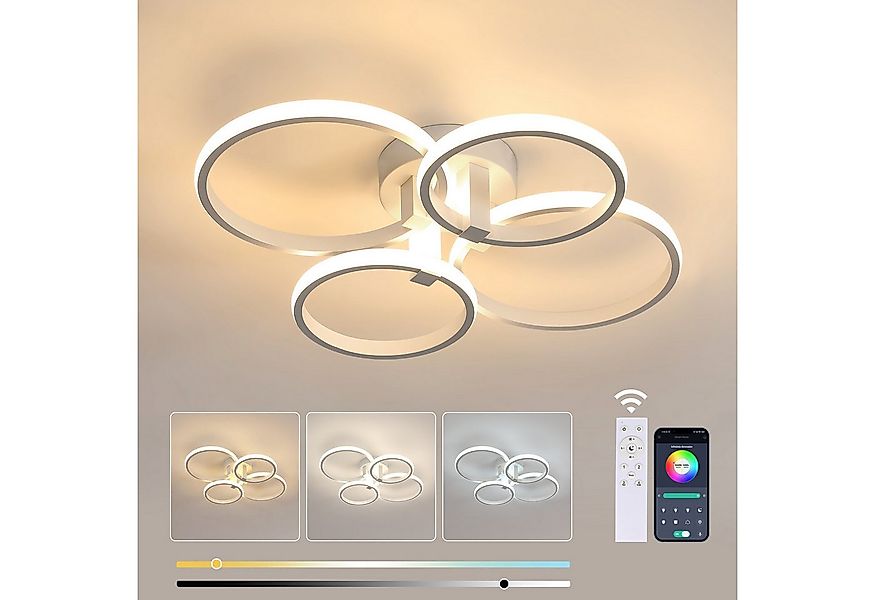 Goeco LED Deckenleuchte Runde Deckenlampe,weiße Aluminiumlampe,fernbedienba günstig online kaufen