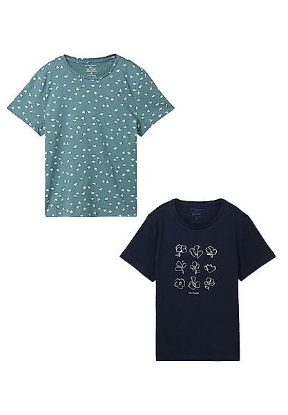 TOM TAILOR T-Shirt Shirt 2er-Set Rundhals Kurzarm T-Shirt mit Print (2-tlg) günstig online kaufen