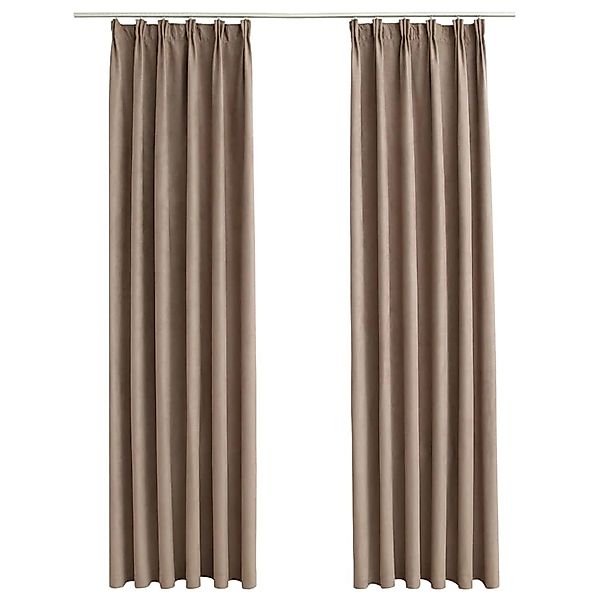 vidaXL Verdunkelungsvorhänge mit Haken 2 Stk Taupe 140x225 cm 134480 günstig online kaufen