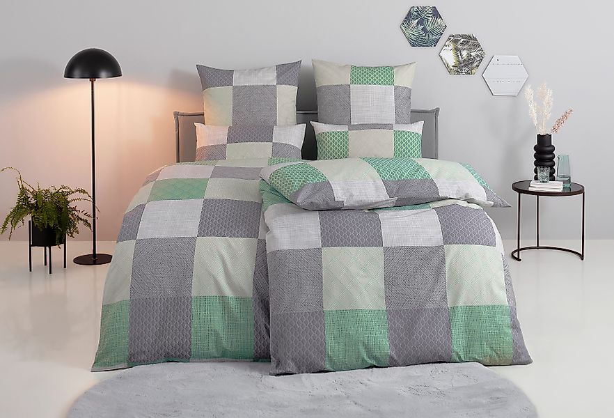 BIERBAUM Bettwäsche "Ella" 2 tlg. in hochwertigem Renforcé, Karo Design, ab günstig online kaufen