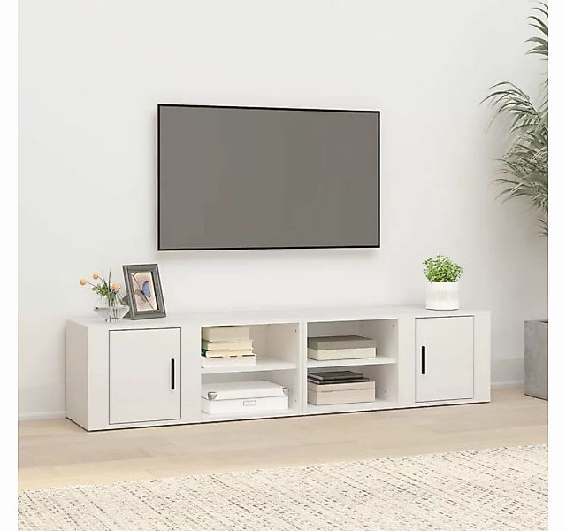 furnicato TV-Schrank TV-Schränke 2 Stk. Weiß 80x31,5x36 cm Holzwerkstoff günstig online kaufen