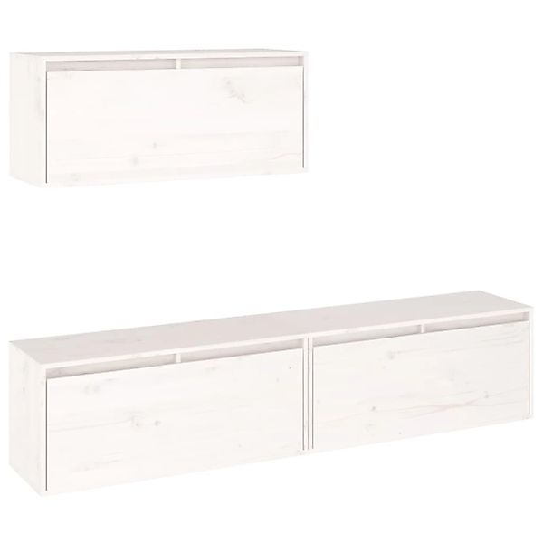 vidaXL TV-Schränke 3 Stk Weiß Massivholz Kiefer 3100135 günstig online kaufen