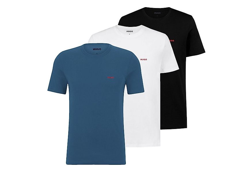HUGO Unterziehshirt Crew-Neck T-Shirt (3-St., 3 Stück) mit Logo-Print günstig online kaufen