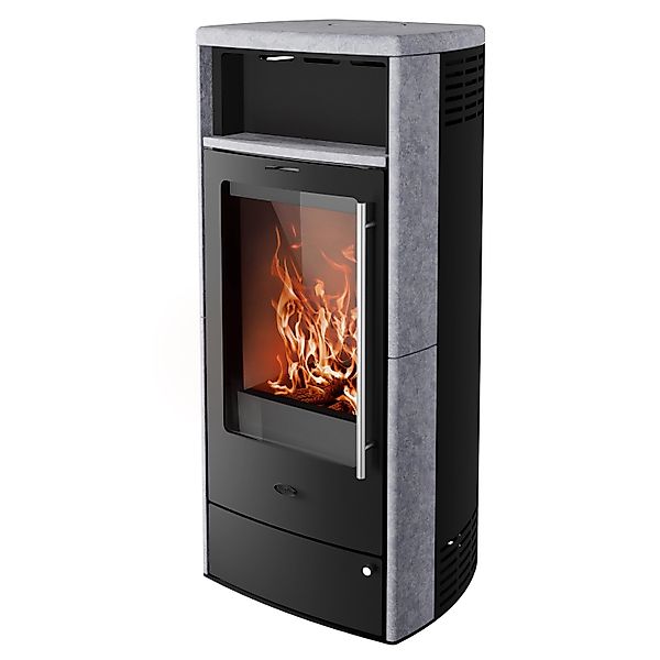 Fireplace Torino Kaminofen Speckstein Schwarz 6 kW mit Automatik günstig online kaufen