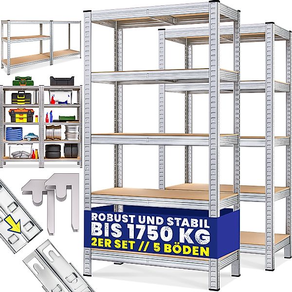 monzana Schwerlastregal, 2x 180x90x40cm Befestigungsmaterial 1750kg günstig online kaufen