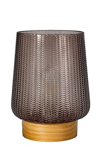 Pauleen LED Tischleuchte »Fancy Glamour mobile Taupe Glas/Holz«, 1 flammig, günstig online kaufen