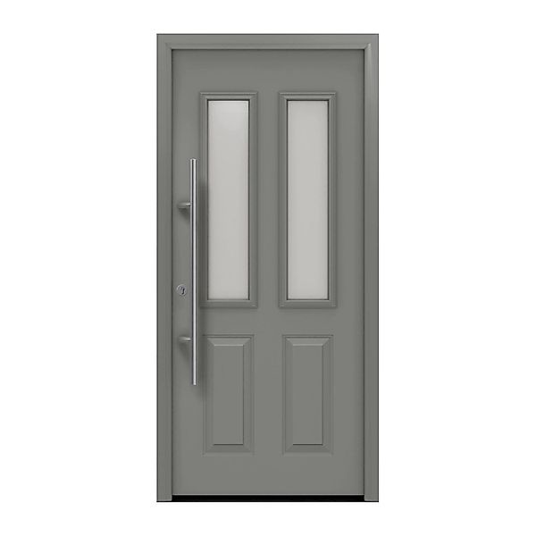 EcoStar Haustür Isopro Secur IPS 410S Graualuminium 110 cm x 210 cm DIN L günstig online kaufen