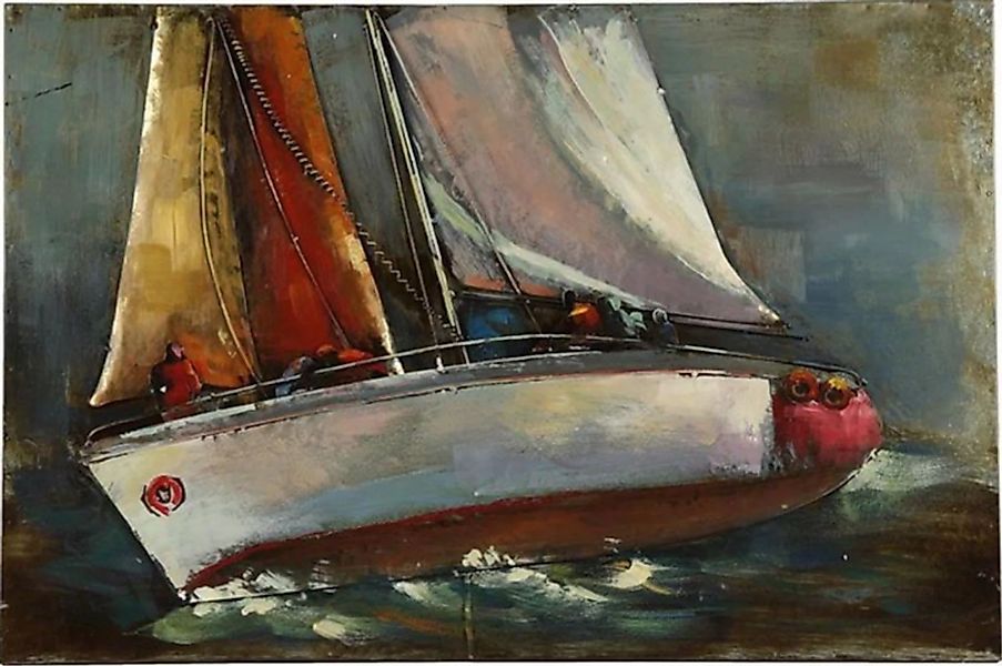 Gemälde Boot 90 X 60 Cm Stahl Braun/orange günstig online kaufen