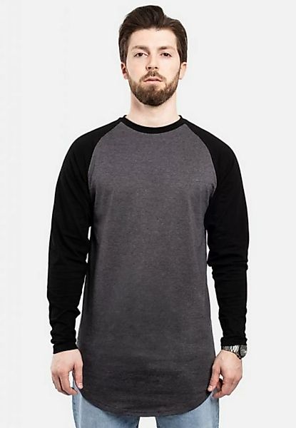 Blackskies T-Shirt Baseball Longshirt T-Shirt Charcoal-Schwarz X-Large günstig online kaufen