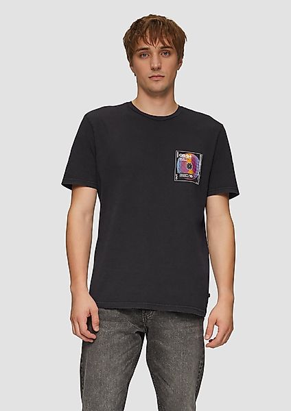 QS Kurzarmshirt Gewaschenes T-Shirt mit Front- günstig online kaufen