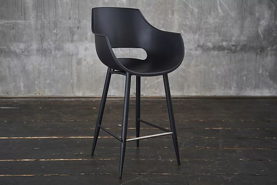 KAWOLA Barhocker ZAJA Barstuhl Sitzhöhe 76 cm Kunststoff schwarz günstig online kaufen