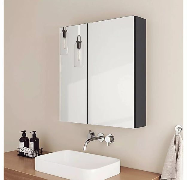 EMKE Spiegelschrank 60X65cm Badezimmer Spiegelschrank Verstellbare Trennwan günstig online kaufen