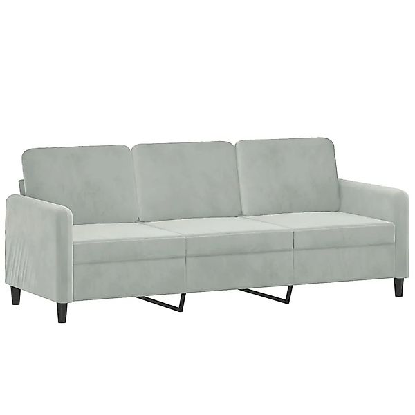 vidaXL 3-Sitzer-Sofa Hellgrau 180 cm Samt 359452 günstig online kaufen