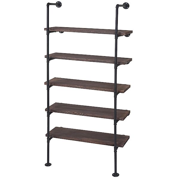 BERLINLODGE Standregal HxBxT 165x80x28cm Industriedesign Holz Metall Braun günstig online kaufen