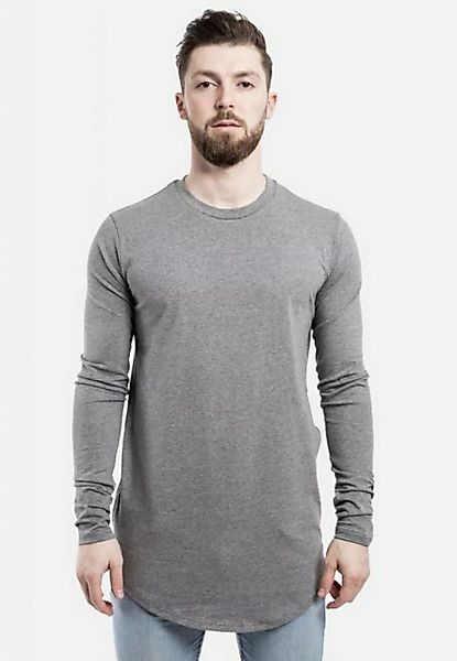 Blackskies T-Shirt Side Zip Langarm Longshirt T-Shirt Silbergrau Large günstig online kaufen
