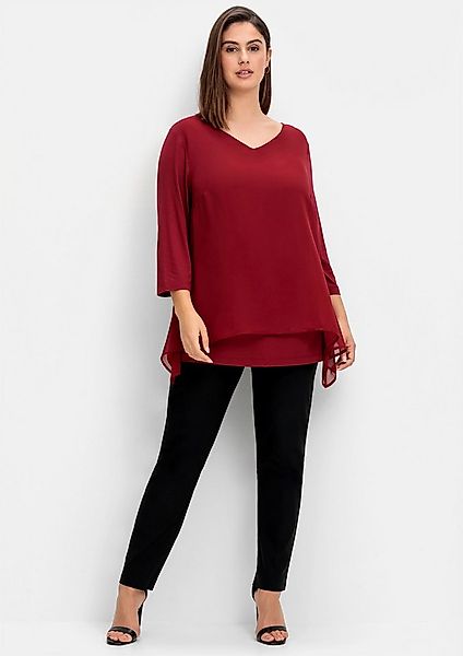 Sheego T-Shirt Blusenshirt . mit Chiffon-Oberteil günstig online kaufen