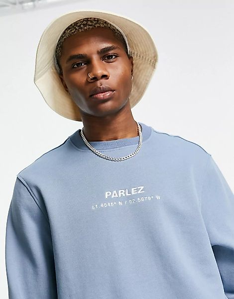 Parlez – Cutter – Besticktes Sweatshirt in Blau günstig online kaufen