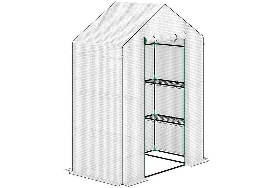 MC Star Gewächshaus mit Rolltür, Fenster, Regale, winterfest Foliengewächsh günstig online kaufen