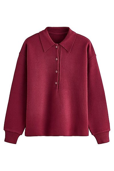 Next Strickpullover Weiches langärmeliges Poloshirt – Petite (1-tlg) günstig online kaufen