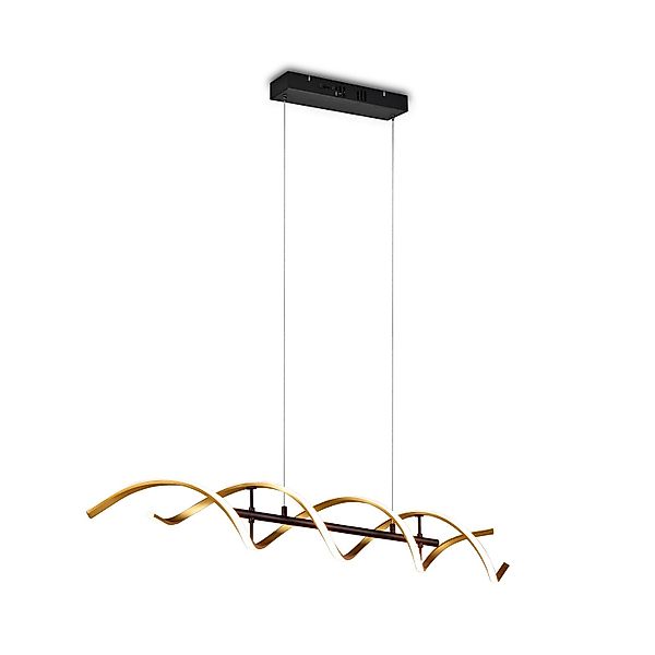 Trio LED-Pendelleuchte Sequence 1-flammig Goldfarbig 104,5 cm x 16 cm günstig online kaufen