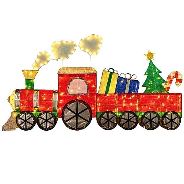 Costway Weihnachtszug Beleuchtet Weihnachtsdeko mit Rauch 215 cm günstig online kaufen