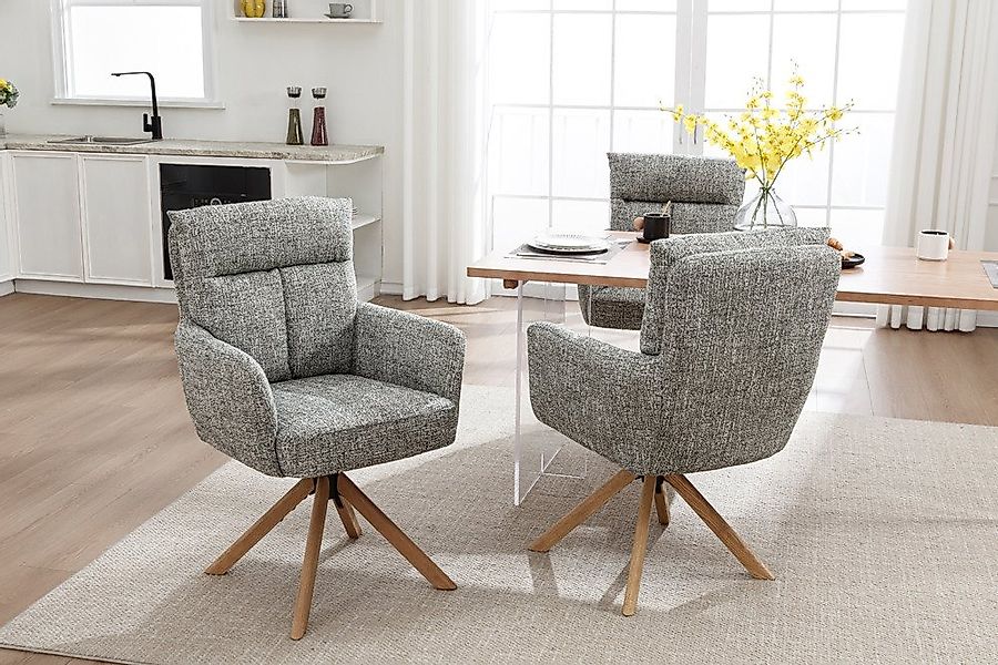 riess-ambiente Polsterstuhl BIG GEORGE grün/natur - Strukturstoff, Eichenho günstig online kaufen