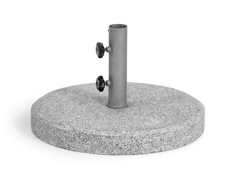 Runder Sonnschirmständer Granit geflammt 63 kg mit Hülse Ø 5,4 cm günstig online kaufen