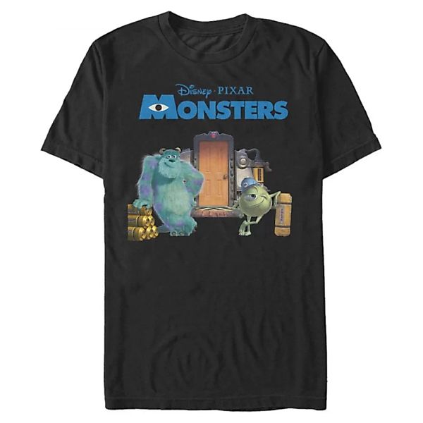 Pixar - Monster - Mike & Sulley Door Scene - Männer T-Shirt günstig online kaufen