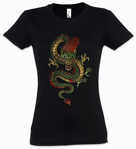 Urban Backwoods Print-Shirt Chinese Dragon Damen T-Shirt Drache Fantasy Tat günstig online kaufen