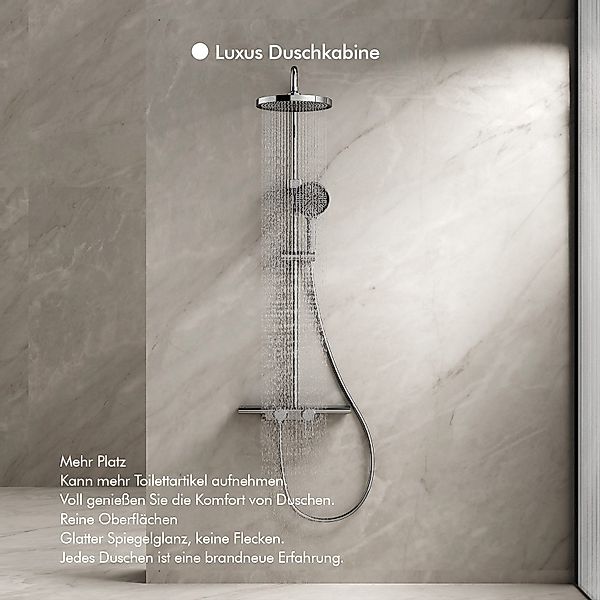 HOMELODY Duschsystem Regendusche Stangenbrause-Set 400 mm günstig online kaufen