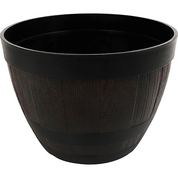 Pflanztopf Braun Holzoptik Kunststoff Ø 37,5 cm x 27 cm günstig online kaufen