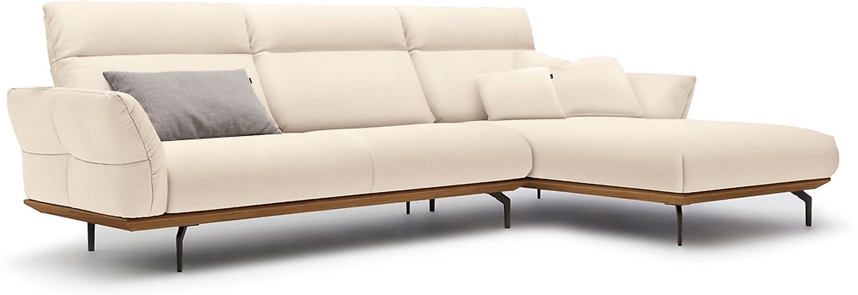 Creation BY ROLF BENZ Ecksofa "CR.460", Sockel in Nussbaum, Winkelfüße in U günstig online kaufen