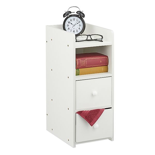 relaxdays Nachttisch schmal weiß (1-St., Nachttischschrank günstig online kaufen