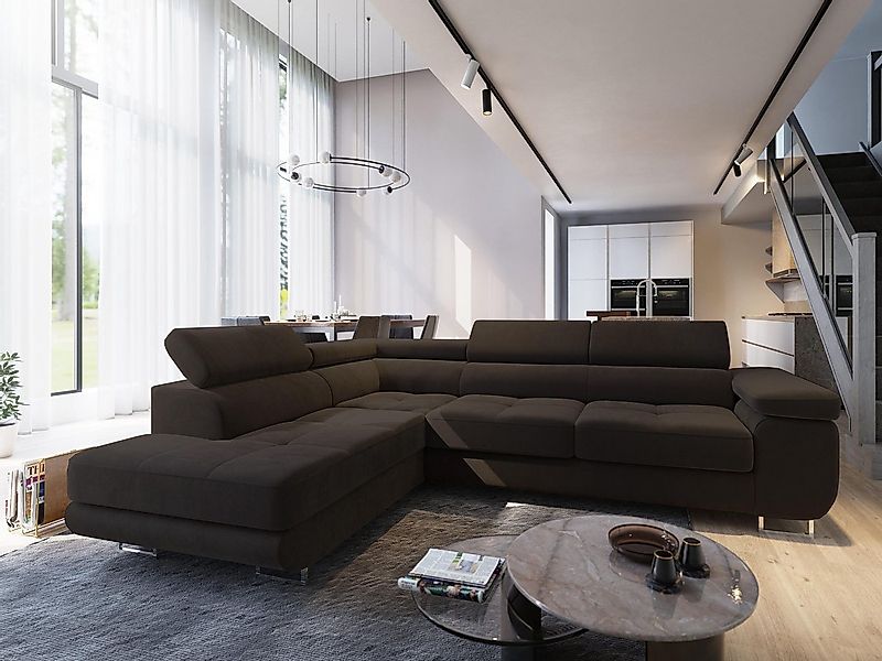 Masseno Ecksofa SELVA mit Schlaffunktion L-Form, Sofa mit Bettkasten günstig online kaufen