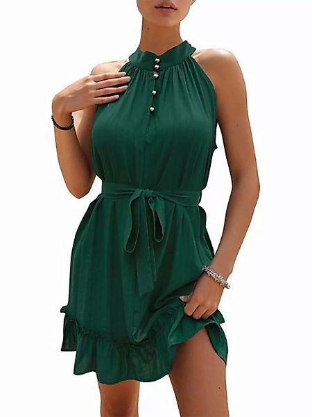 KIKI A-Linien-Kleid Neckholder mit Druckknopf Kurzes Kleid Frühling Sommer günstig online kaufen