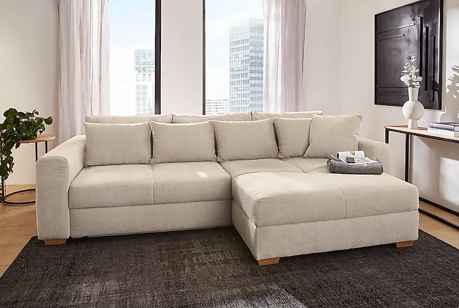 Jockenhöfer Gruppe Ecksofa "Kampen L-Form, B: 288 cm" mit Bettfunktion, Bet günstig online kaufen