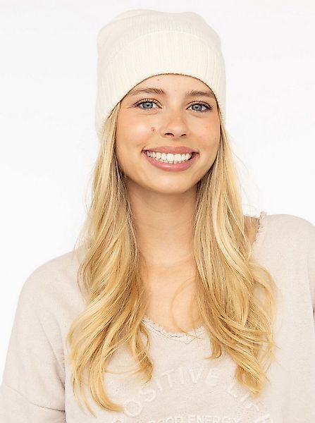 Zwillingsherz Beanie Feinripp, breiter Umschlag, Wolle günstig online kaufen