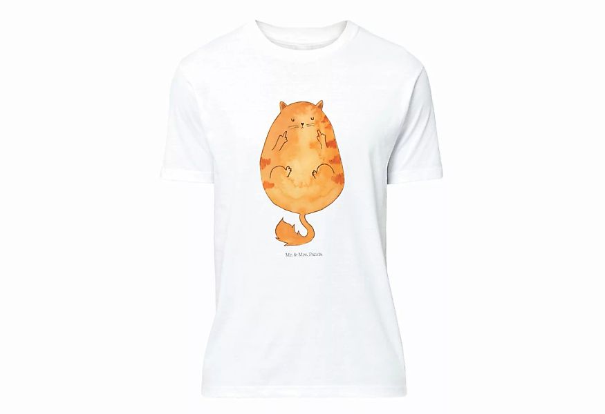 Mr. & Mrs. Panda T-Shirt Katze Mittelfinger - Weiß - Geschenk, Katzen, Schl günstig online kaufen