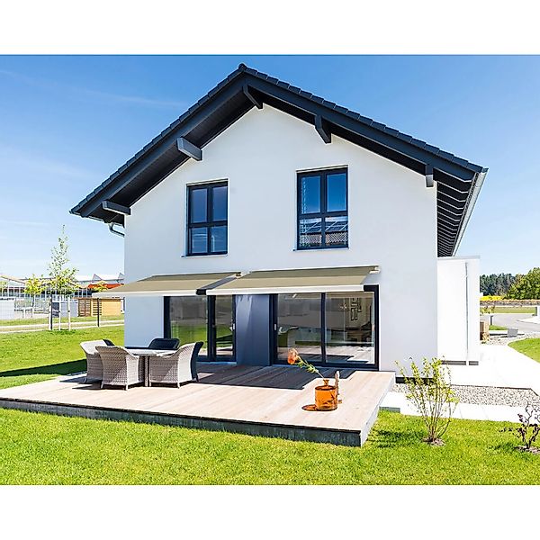 Home Deluxe LED Vollkassettenmarkise Elos 585 cm x 300 cm Sandfarben günstig online kaufen
