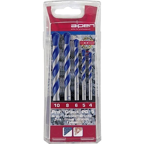 Alpen Spiralbohrer Granitbohrer-Set 5tlg, Granitbohrer-Set günstig online kaufen