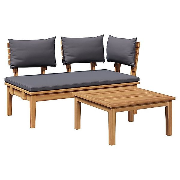 vidaXL Sofaelement 2-teiliges Gartenbank-Set aus massivem holz (2 St) günstig online kaufen