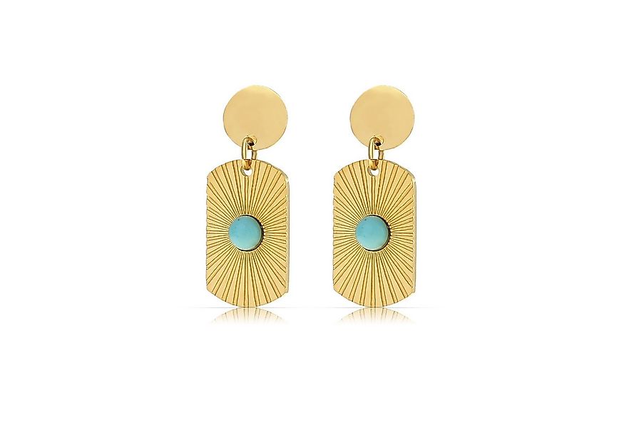 Made by Nami Ohrring-Set Gold Hängend mit Sonnen Anhänger und Edelstein Eck günstig online kaufen